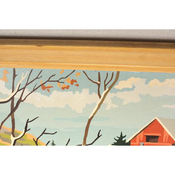 Vintage Paint By Number, "Mill Pond" Craft Master NA 3051-62 Finished PBN Winter - Picture 2 of 4